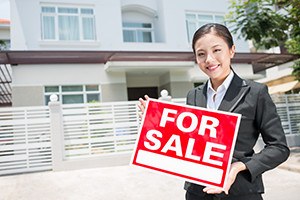 Portrait of a lovely female broker