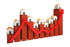 Shows a rise in prices for real estate