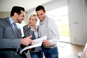 Middle-aged couple visiting house