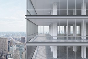 A corner of modern corporate skyscraper