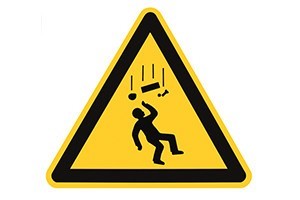Danger falling objects warning sign