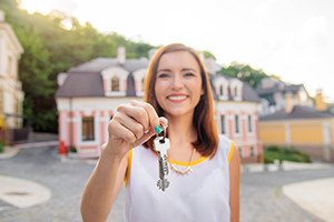 Woman holding keys