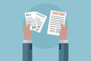Unpaid bills payment overdue vector