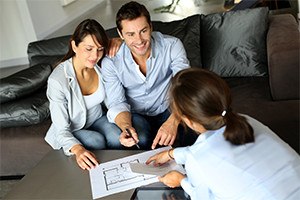 Couple signing financial terms