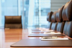 Closeup of an empty conference room