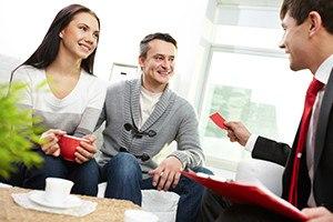 Couple looking at lawyer