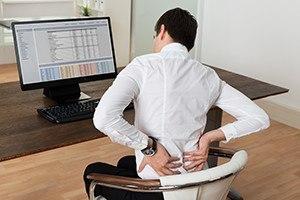 Young businessman sitting on chair