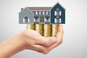Begin for mortgage concept by money house from coins